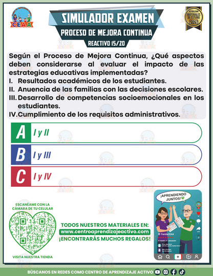 Simulador de Examen - Proceso de Mejora Continua en PDF