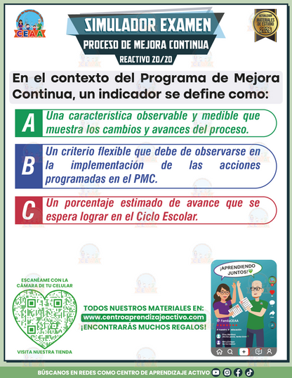 Simulador de Examen - Proceso de Mejora Continua en PDF