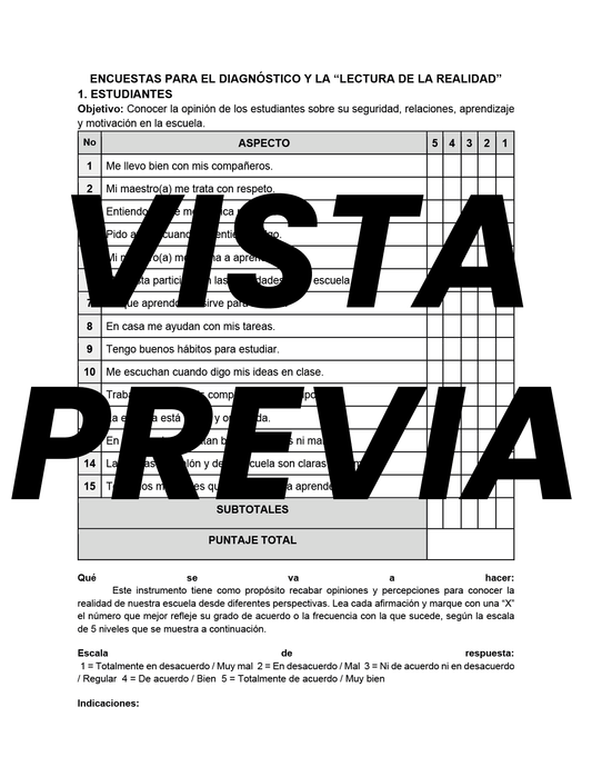 Encuestas para la Lectura de la Realidad (Editable en Word)