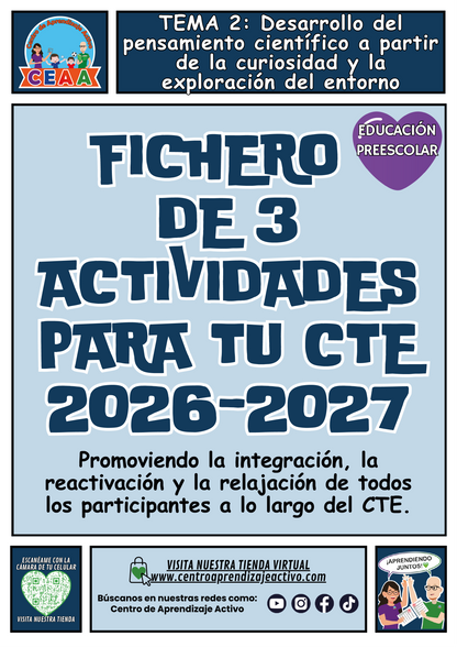 Fichero de 3 Actividades para tu CTE Educación Preescolar Tema 2