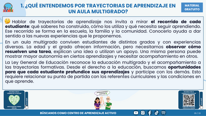 Resumen CTE del Tema 1 Educación Multigrado: TRAYECTORIAS DE APRENDIZAJE ¿CÓMO ACOMPAÑAR LA CONTINUIDAD, LAS TRANSICIONES Y LOS AVANCES DE CADA ESTUDIANTE? en PDF