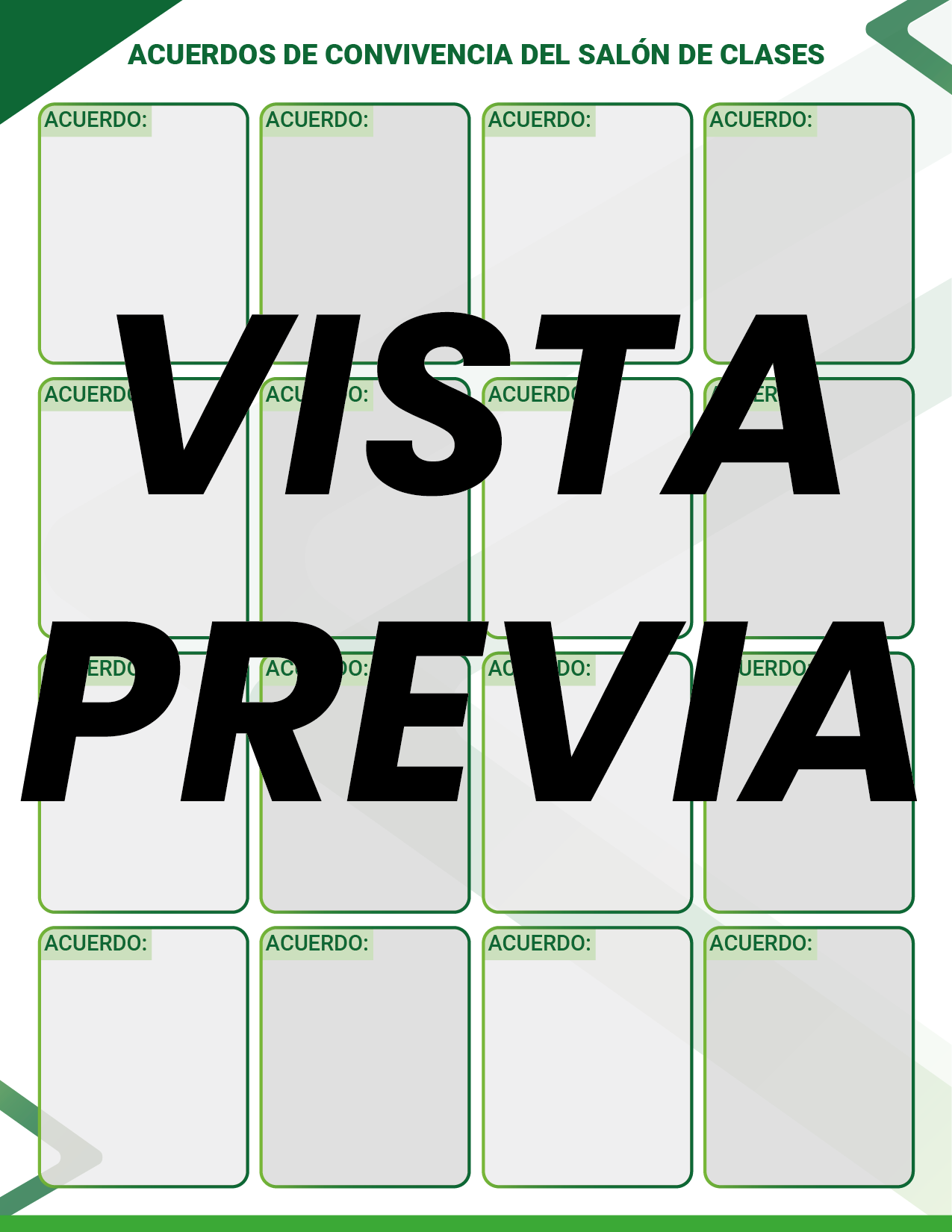 Agenda Formal Verde MAESTRO Preescolar