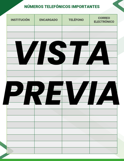 Agenda Formal Verde MAESTRO Preescolar