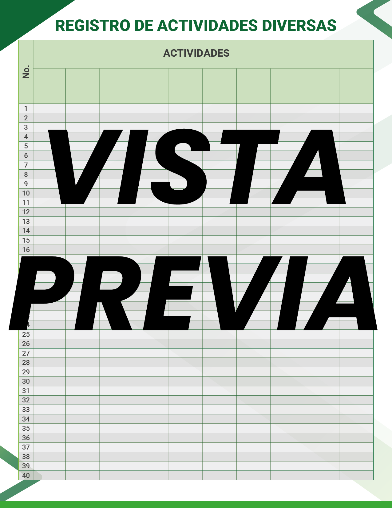 Agenda Formal Verde MAESTRO Preescolar