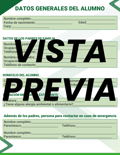 Agenda Formal Verde MAESTRO Preescolar