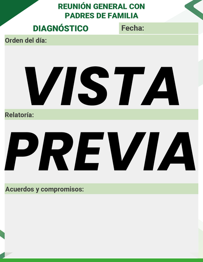 Agenda Formal Verde MAESTRO Preescolar