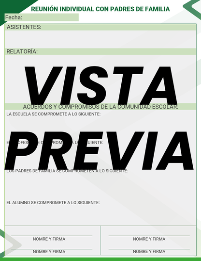 Agenda Formal Verde MAESTRO Preescolar