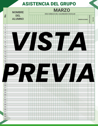 Agenda Formal Verde MAESTRO Preescolar