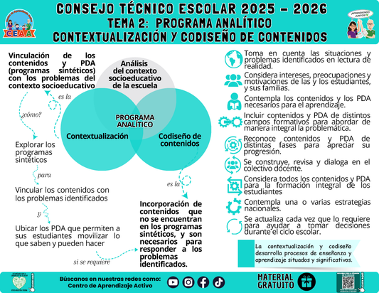 Infografía: TEMA 2: PROGRAMA ANALÍTICO - CONTEXTUALIZACIÓN Y CODISEÑO DE CONTENIDOS en PDF