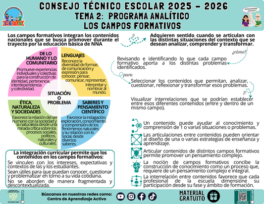 Infografía: TEMA 2: PROGRAMA ANALÍTICO - LOS CAMPOS FORMATIVOS en PDF