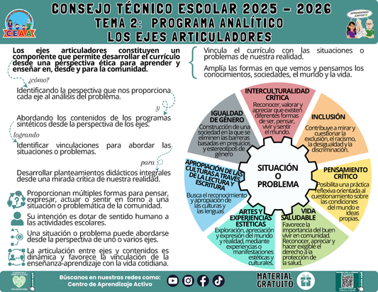 Infografía: TEMA 2: PROGRAMA ANALÍTICO  - LOS EJES ARTICULADORES en PDF
