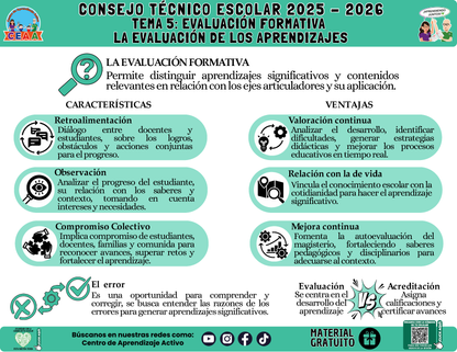 Infografía: TEMA 5: EVALUACIÓN FORMATIVA -  LA EVALUACIÓN DE LOS APRENDIZAJES en PDF