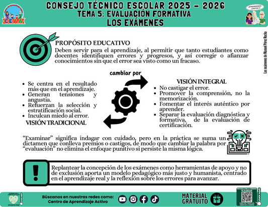 Infografía: TEMA 5: EVALUACIÓN FORMATIVA -  LOS EXÁMENES en PDF