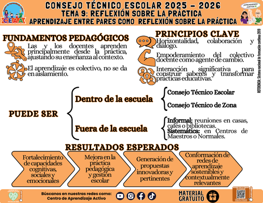 Infografía: TEMA 9: REFLEXIÓN SOBRE LA PRÁCTICA - APRENDIZAJE ENTRE PARES COMO REFLEXIÓN SOBRE LA PRÁCTICA en PDF