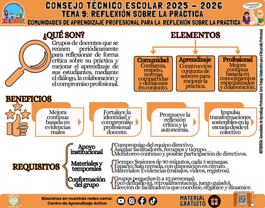 Infografía: TEMA 9: REFLEXIÓN SOBRE LA PRÁCTICA - COMUNIDADES DE APRENDIZAJE PROFESIONAL PARA LA REFLEXIÓN SOBRE LA PRÁCTICA en PDF