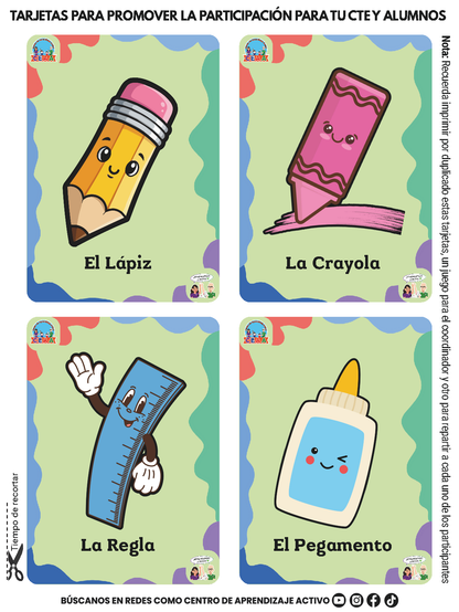 TARJETAS PARA PROMOVER LA PARTICIPACIÓN PARA TU CTE Y ALUMNOS en PDF