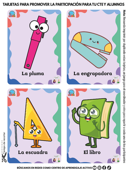 TARJETAS PARA PROMOVER LA PARTICIPACIÓN PARA TU CTE Y ALUMNOS en PDF