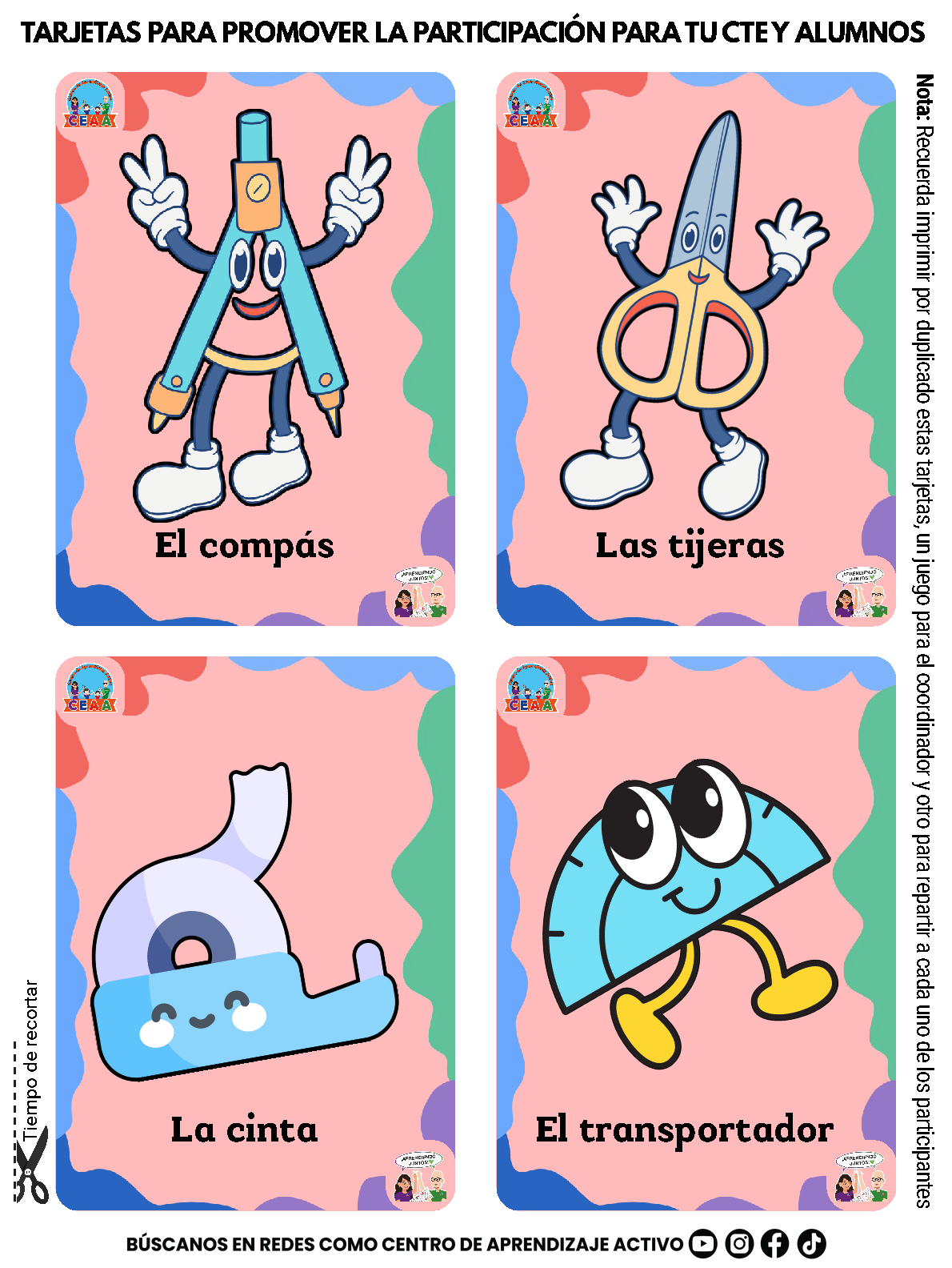TARJETAS PARA PROMOVER LA PARTICIPACIÓN PARA TU CTE Y ALUMNOS en PDF