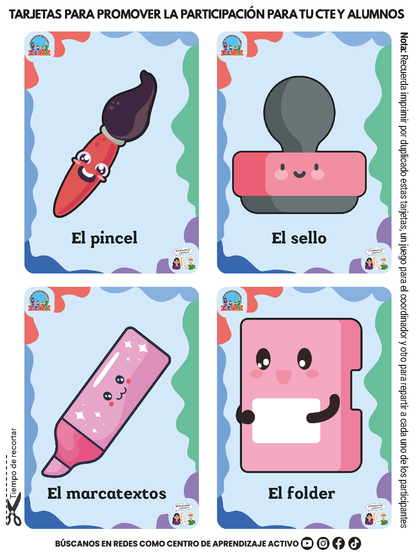 TARJETAS PARA PROMOVER LA PARTICIPACIÓN PARA TU CTE Y ALUMNOS En PDF