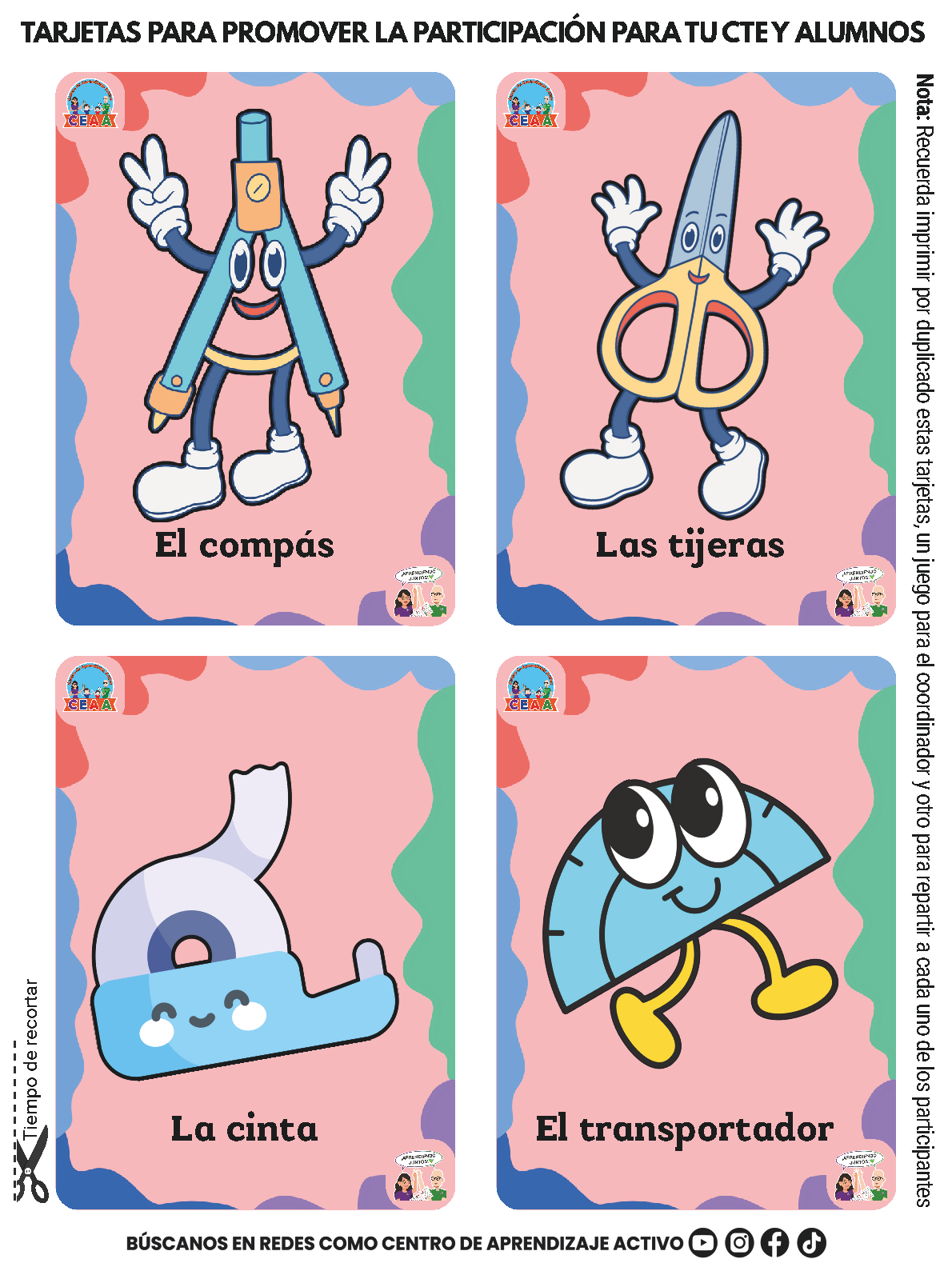 TARJETAS PARA PROMOVER LA PARTICIPACIÓN PARA TU CTE Y ALUMNOS En PDF