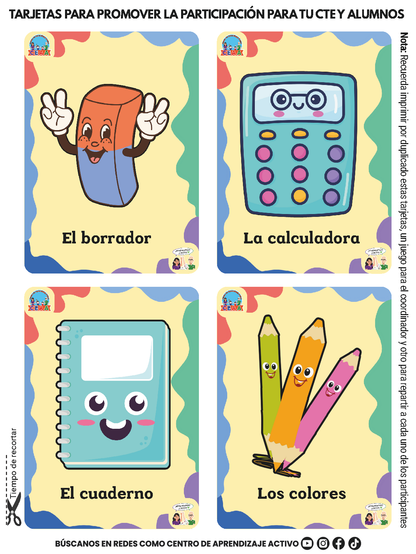 TARJETAS PARA PROMOVER LA PARTICIPACIÓN PARA TU CTE Y ALUMNOS En PDF