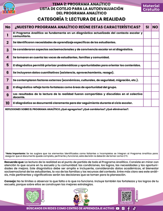 TEMA 2: AUTOEVALUCIÓN DEL PROGRAMA ANALÍTICO en PDF