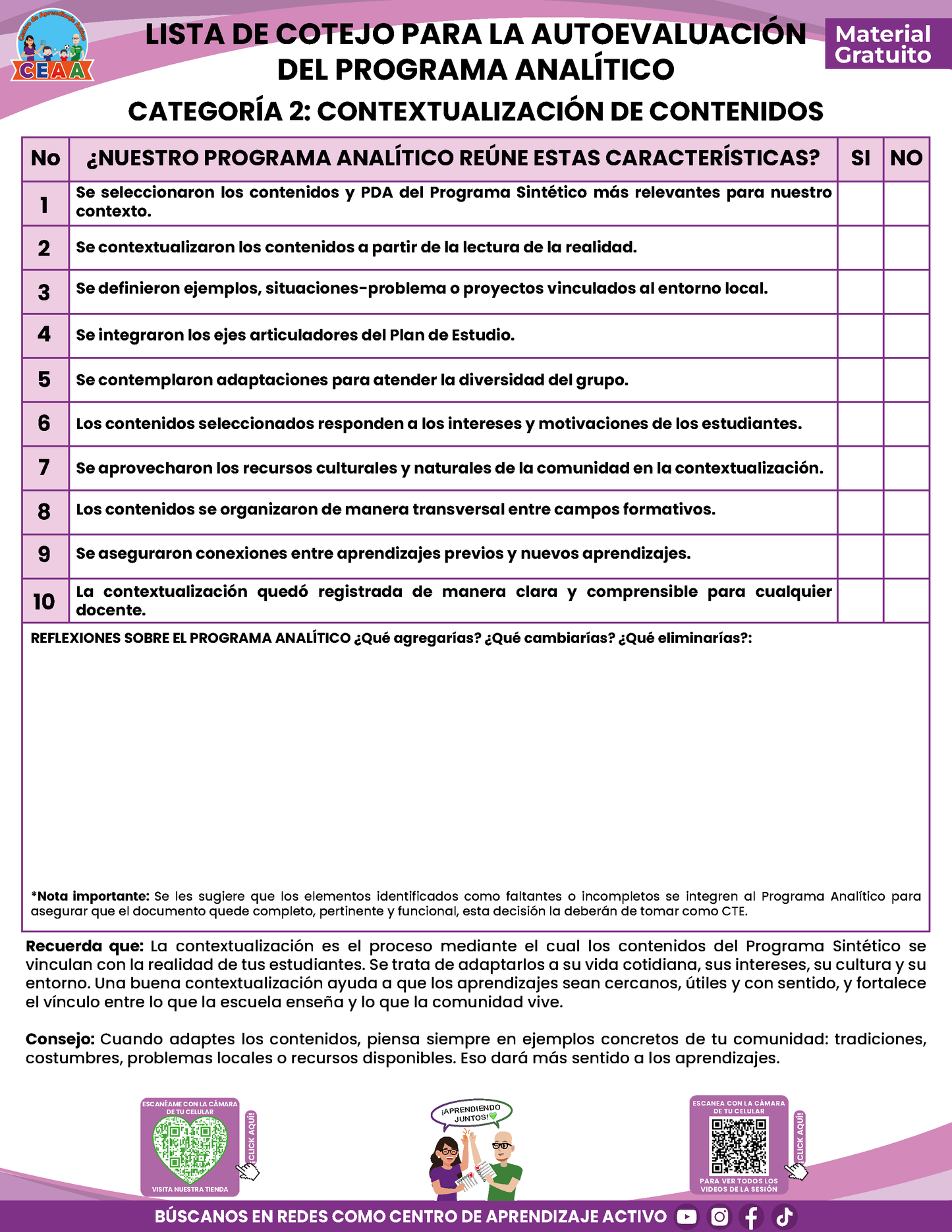 TEMA 2: AUTOEVALUCIÓN DEL PROGRAMA ANALÍTICO en PDF