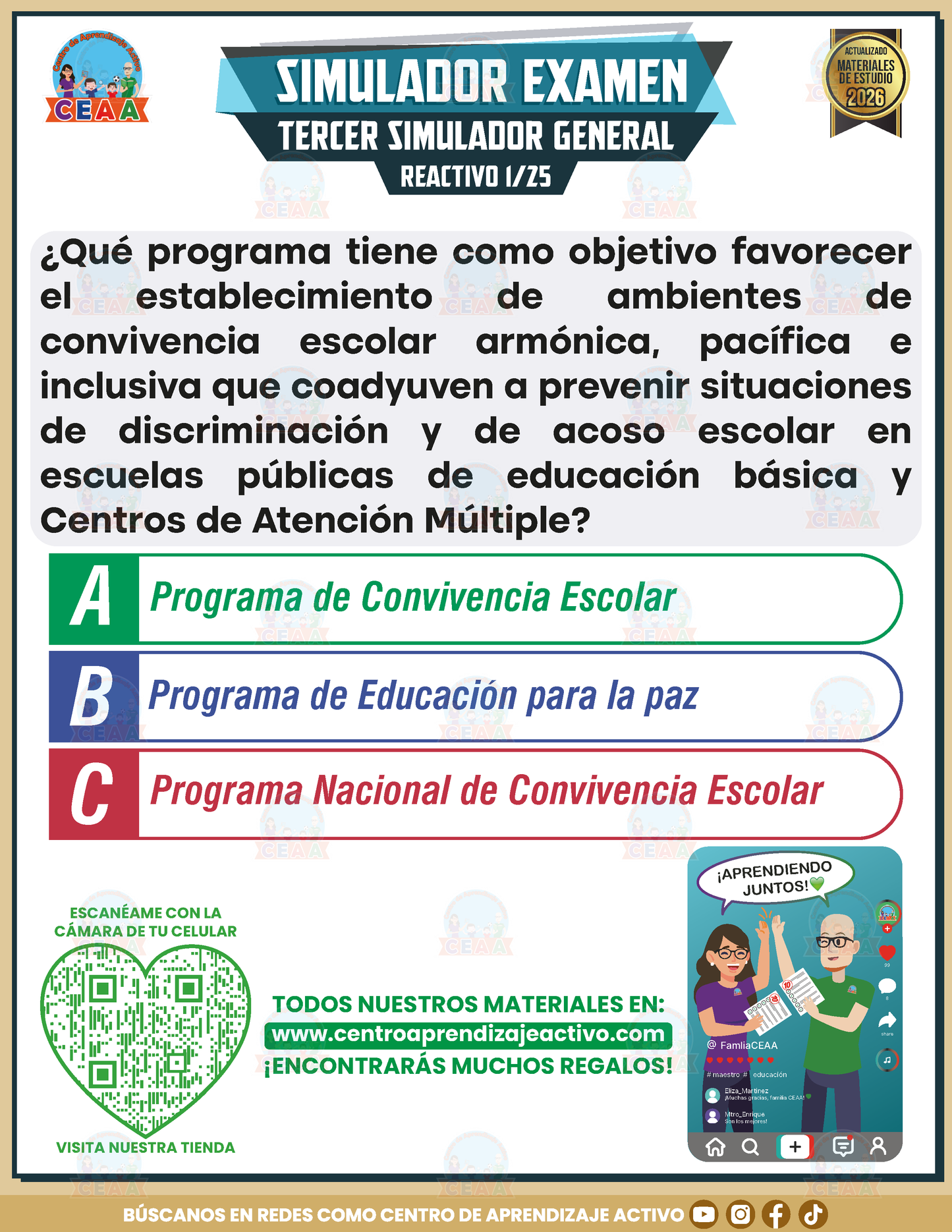 Simulador de Examen - Tercer Simulador General en PDF