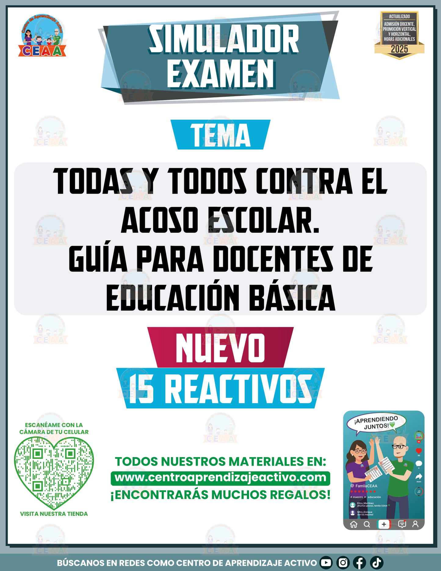 Simulador de examen Todas y todos contra el acoso escolar. Guía para Docentes de Educación Básica en PDF