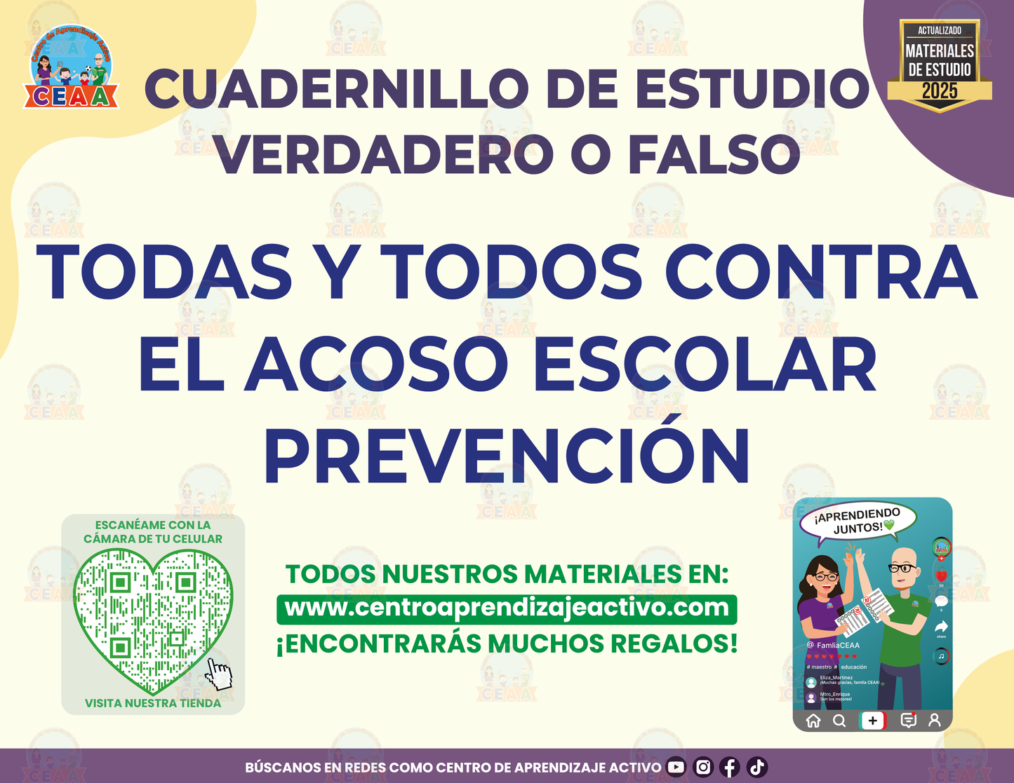 Cuadernillo de Estudio - Todas y todos contra el acoso escolar – Prevención - Verdadero o Falso