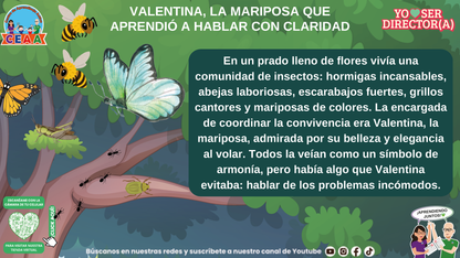 Historias para Directores - Valentina, la Mariposa que Aprendió a Hablar con Claridad (Editable en PowerPoint)