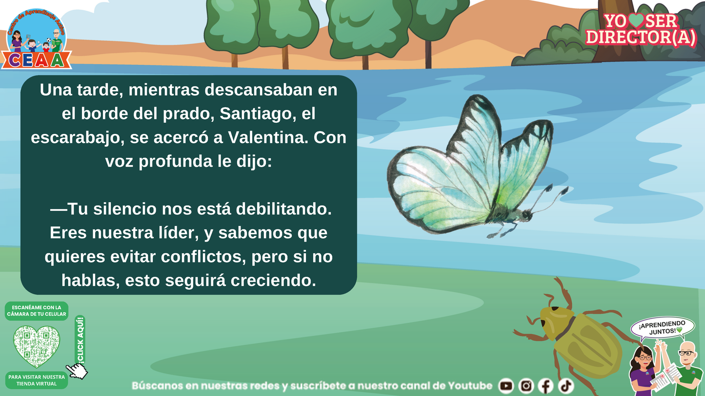 Historias para Directores - Valentina, la Mariposa que Aprendió a Hablar con Claridad (Editable en PowerPoint)
