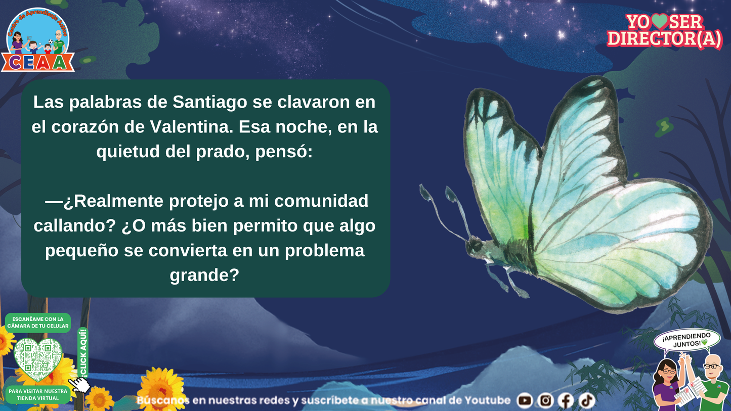 Historias para Directores - Valentina, la Mariposa que Aprendió a Hablar con Claridad (Editable en PowerPoint)