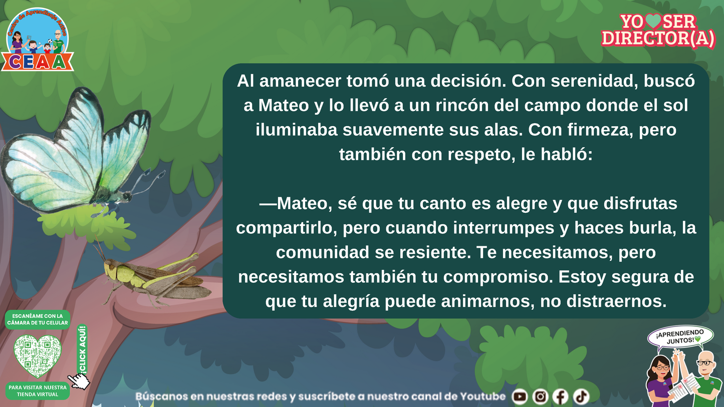Historias para Directores - Valentina, la Mariposa que Aprendió a Hablar con Claridad (Editable en PowerPoint)