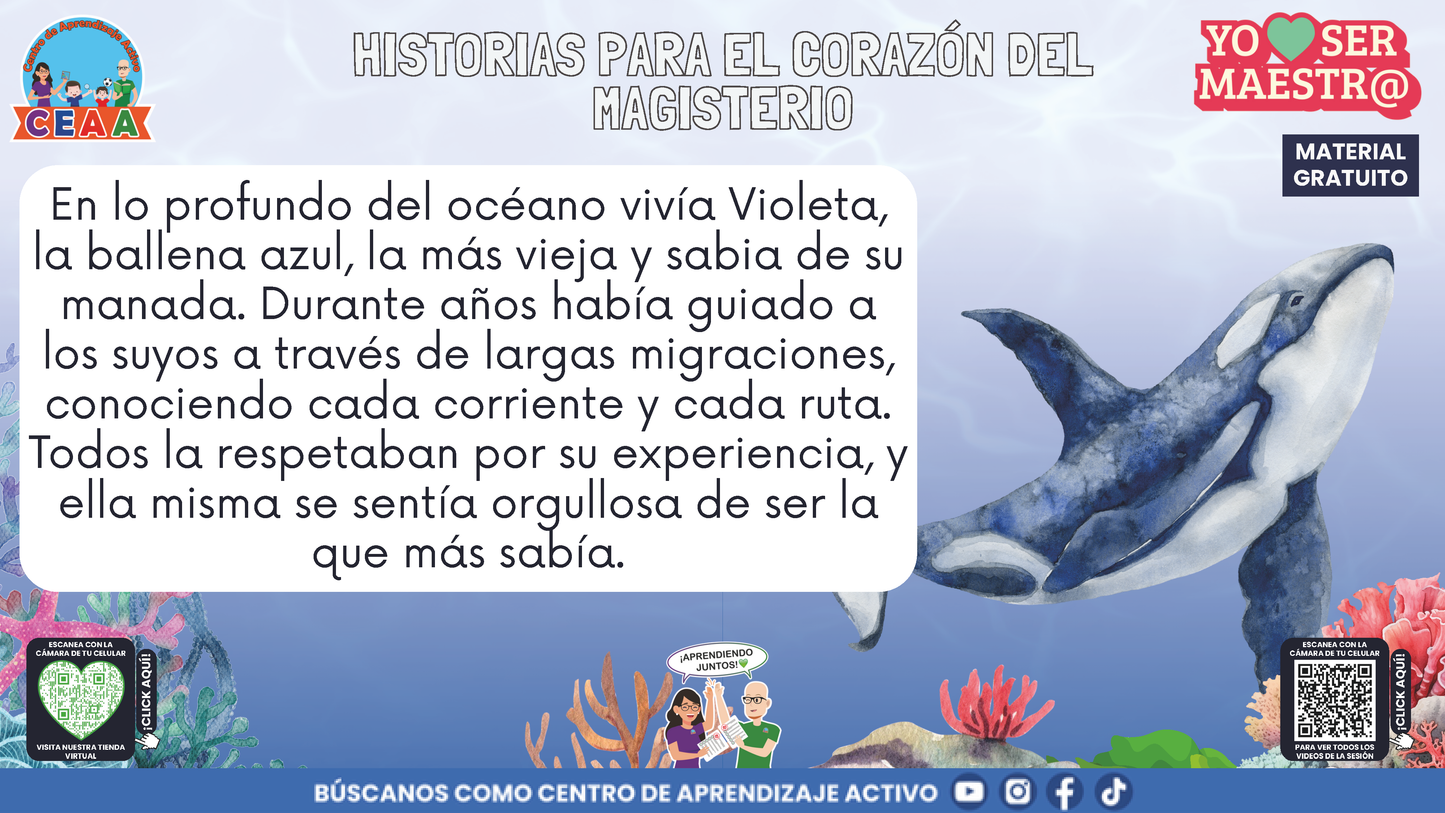Historias para Maestros - VIOLETA, LA BALLENA QUE APRENDIÓ A RENOVARSE en PDF