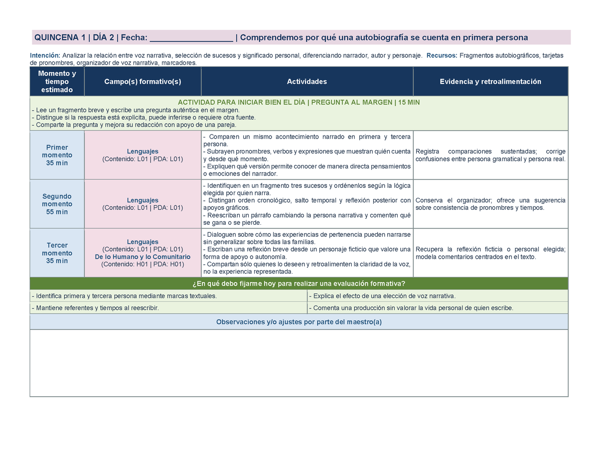 PLANEACIÓN 5° Primaria Primer Periodo (Sep, Oct, Nov) ✏️Editable en Word