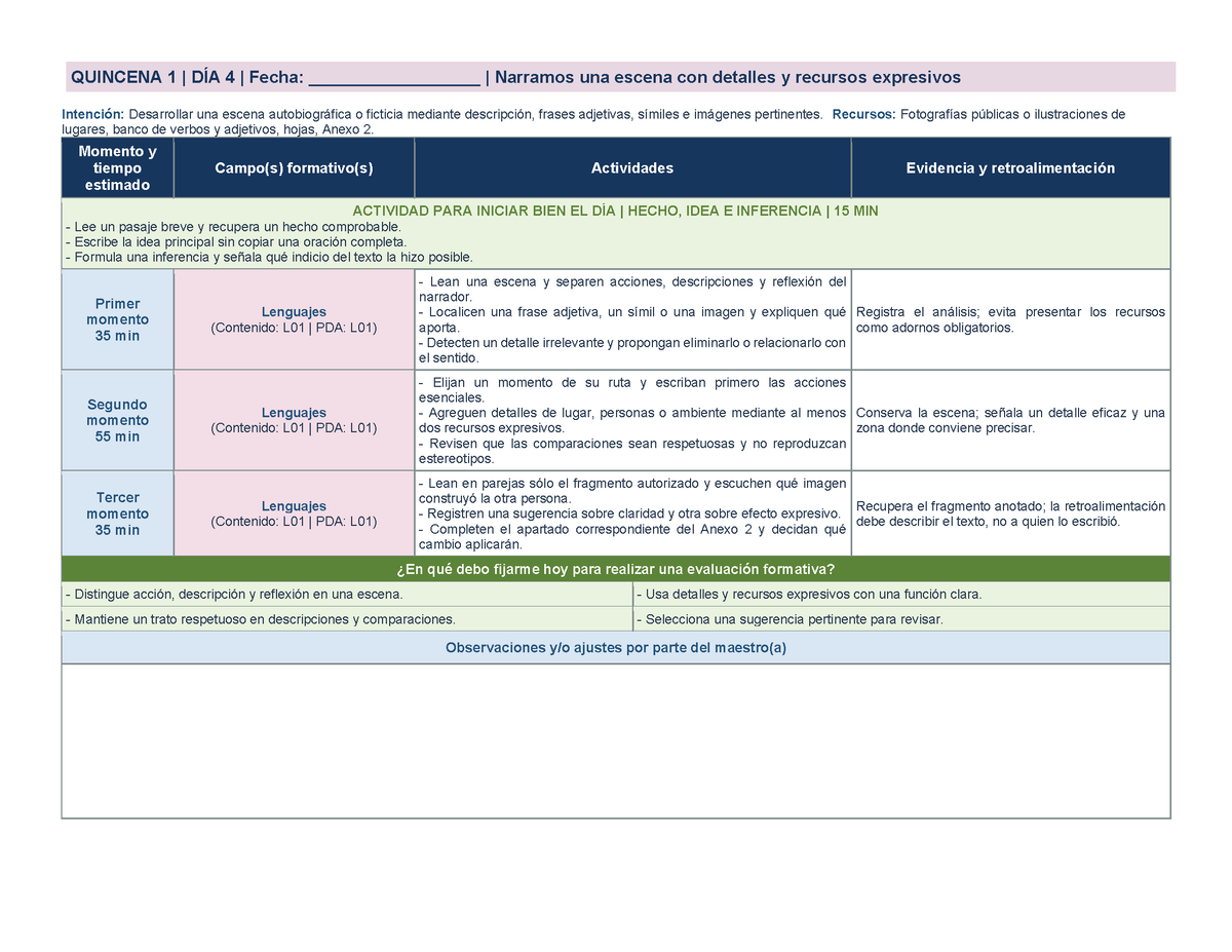 PLANEACIÓN 5° Primaria Primer Periodo (Sep, Oct, Nov) ✏️Editable en Word