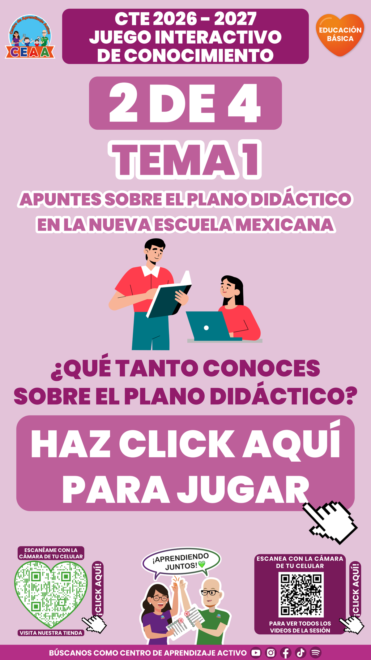 Portada del juego 2 de Educación Básica, tema 1. Consejo Técnico Escolar 2026-2027.
