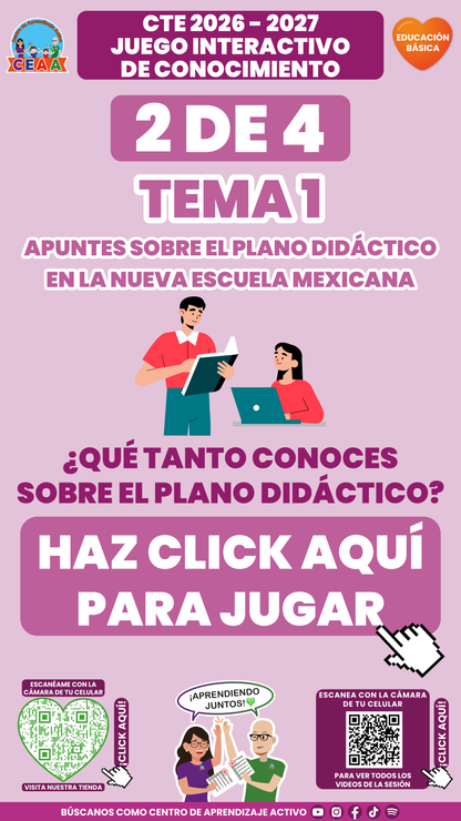 Portada del juego 2 de Educación Básica, tema 1. Consejo Técnico Escolar 2026-2027.