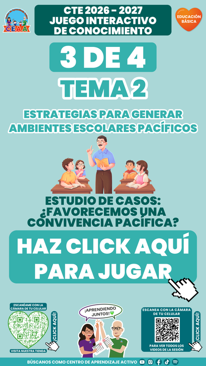 Portada del juego 3 de Educación Básica, tema 2. Consejo Técnico Escolar 2026-2027.
