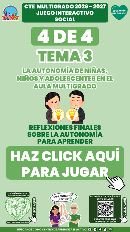 Portada del juego 4 de Educación Multigrado, tema 3. Consejo Técnico Escolar 2026-2027.