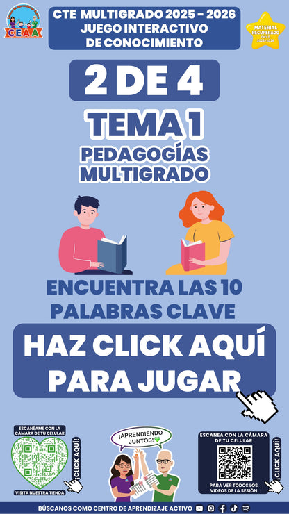 Juego interactivo 2 de 4: Pedagogías multigrado (Material recuperado 25/26)