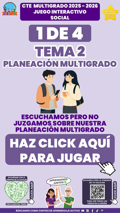 Juego interactivo 1 de 4: Planeación didáctica multigrado (Material recuperado 25/26)