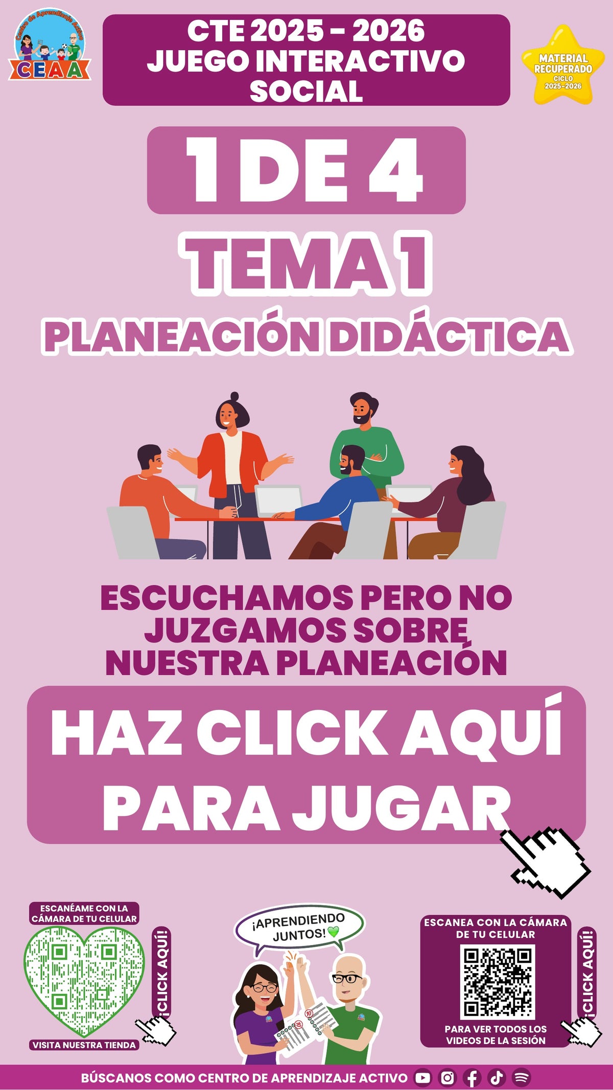 Juego interactivo 1 de 4: Planeación didáctica (Material recuperado 25/26)