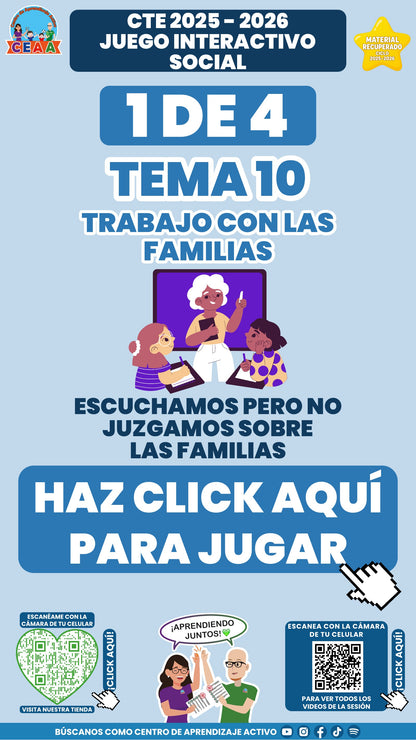 Juego interactivo 1 de 4: Trabajo con las familias (Material recuperado 25/26)