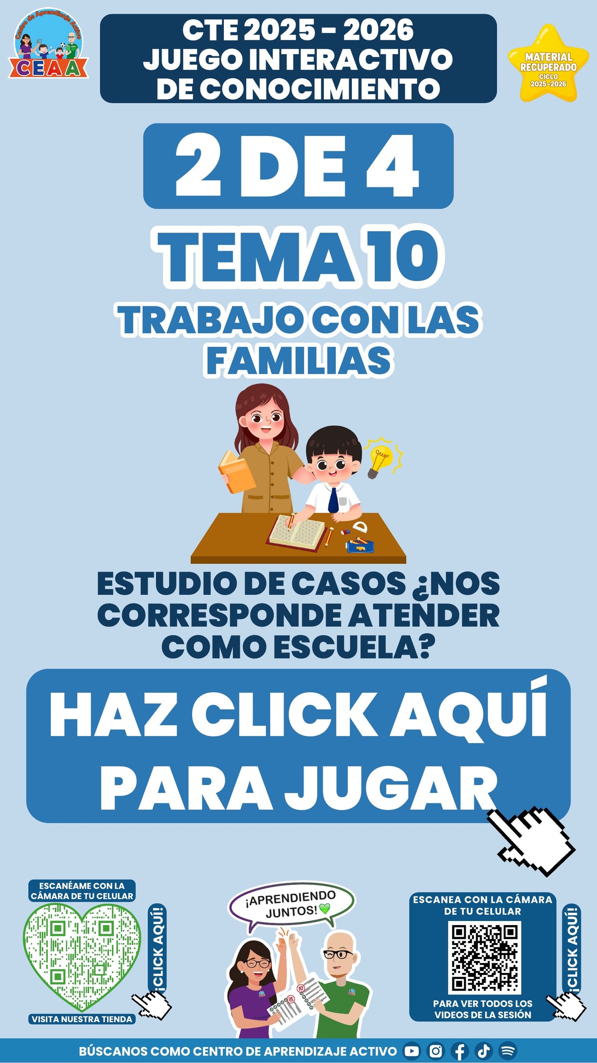 Juego interactivo 2 de 4: Trabajo con las familias (Material recuperado 25/26)