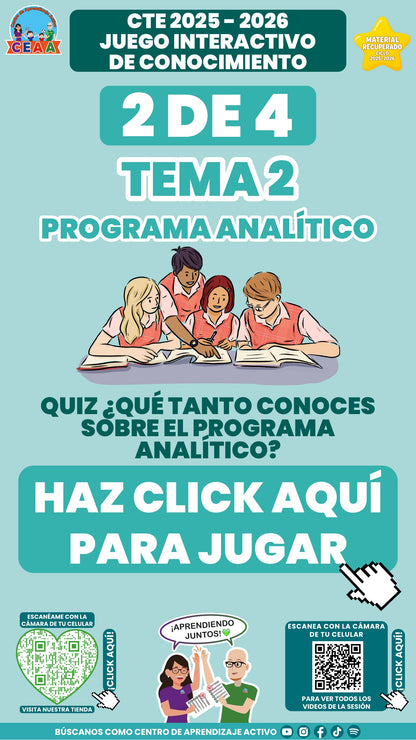 Juego interactivo 2 de 4: Programa analítico (Material recuperado 25/26)