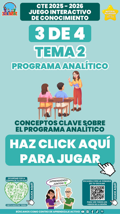 Juego interactivo 3 de 4: Programa analítico (Material recuperado 25/26)