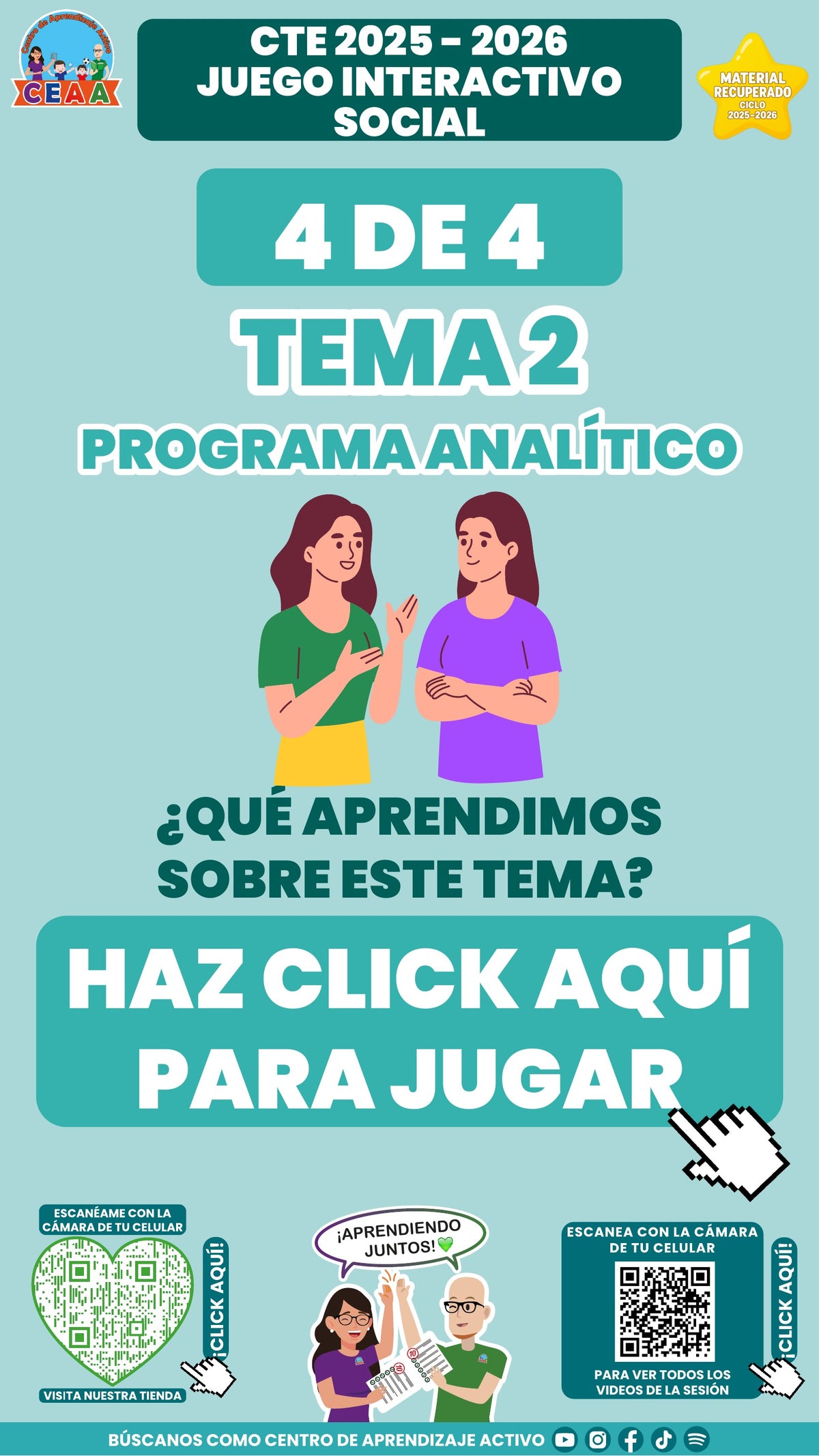Juego interactivo 4 de 4: Programa analítico (Material recuperado 25/26)