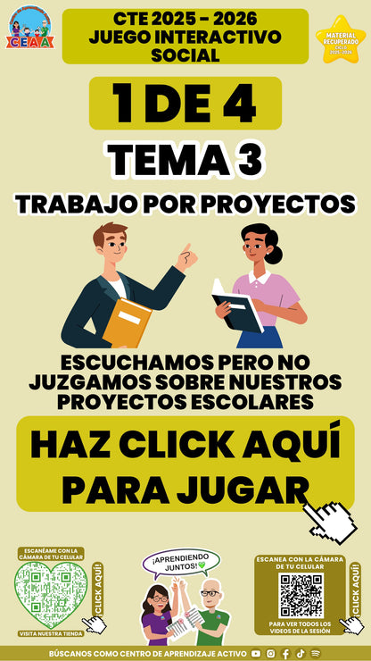 Juego interactivo 1 de 4: Trabajo por proyectos (Material recuperado 25/26)